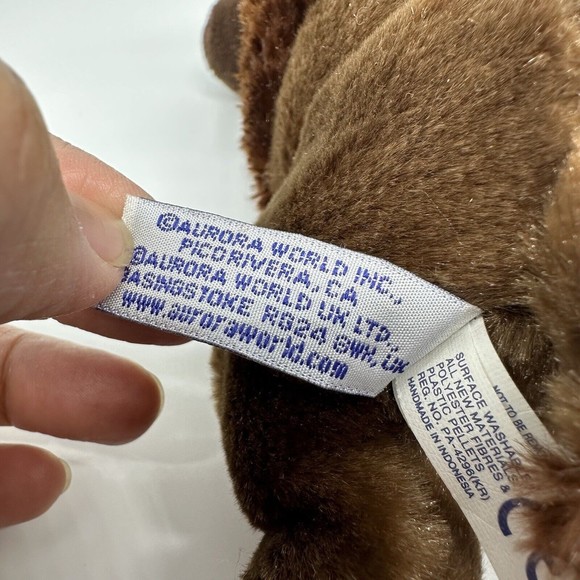 Aurora Buffalo Bison Plush Stuffed Toy Floppy Animal Brown Horns - Picture 4 of 4